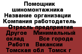 Помощник шиномонтажника › Название организации ­ Компания-работодатель › Отрасль предприятия ­ Другое › Минимальный оклад ­ 1 - Все города Работа » Вакансии   . Томская обл.,Томск г.